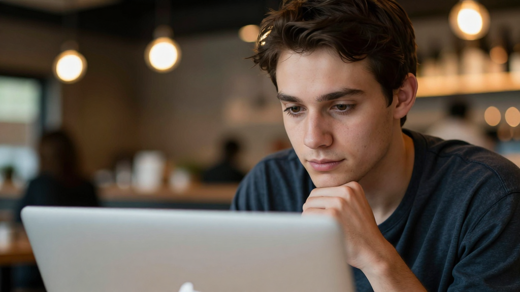 A creative professional contemplating software choices.