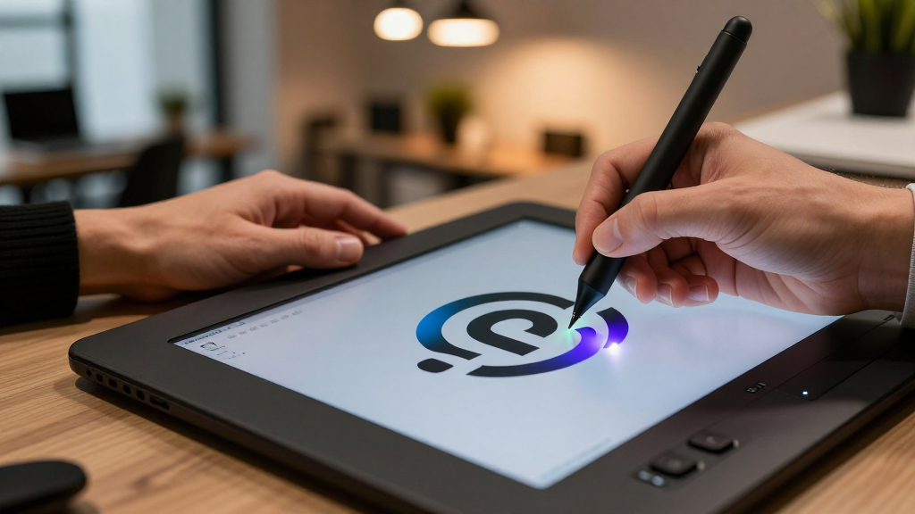 A professional designer working on a complex graphic design project.
