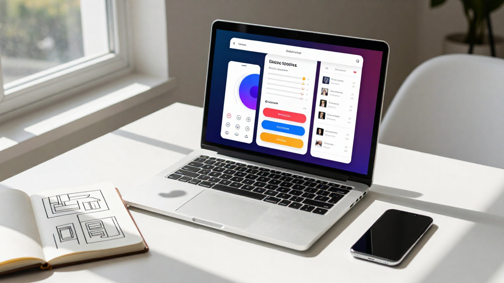 A UI/UX designer working on a mobile app prototype.